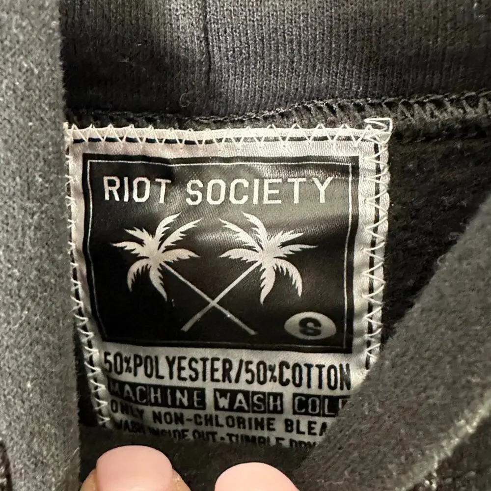 Riot Society Riot Bear Balloon Head Black Hoodie Men's Size Small - Picture 4 of 5